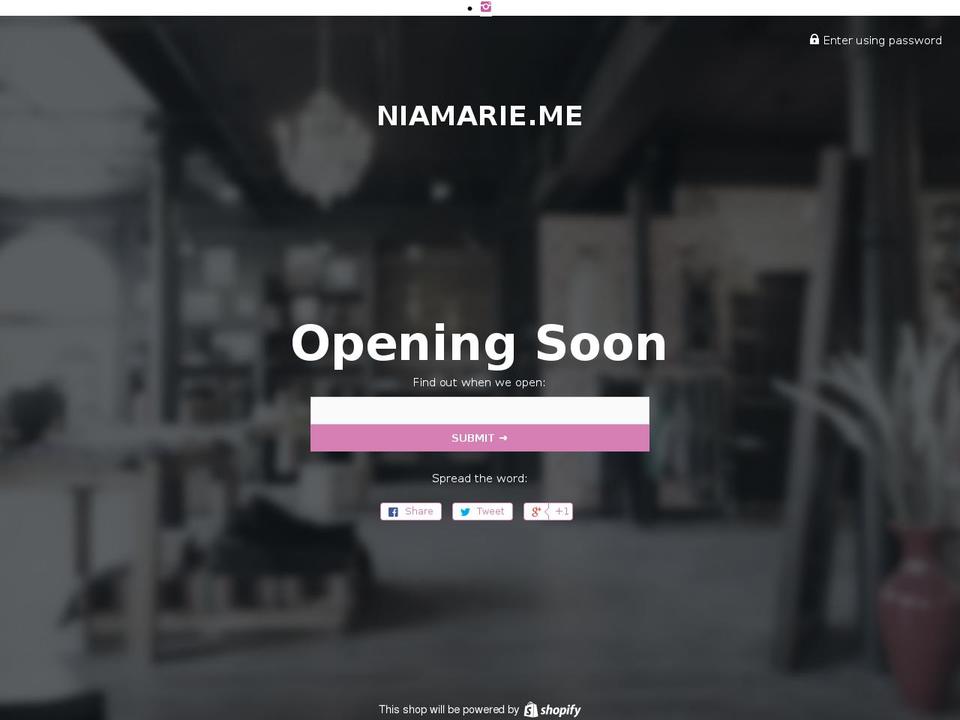 niamarie.me shopify website screenshot