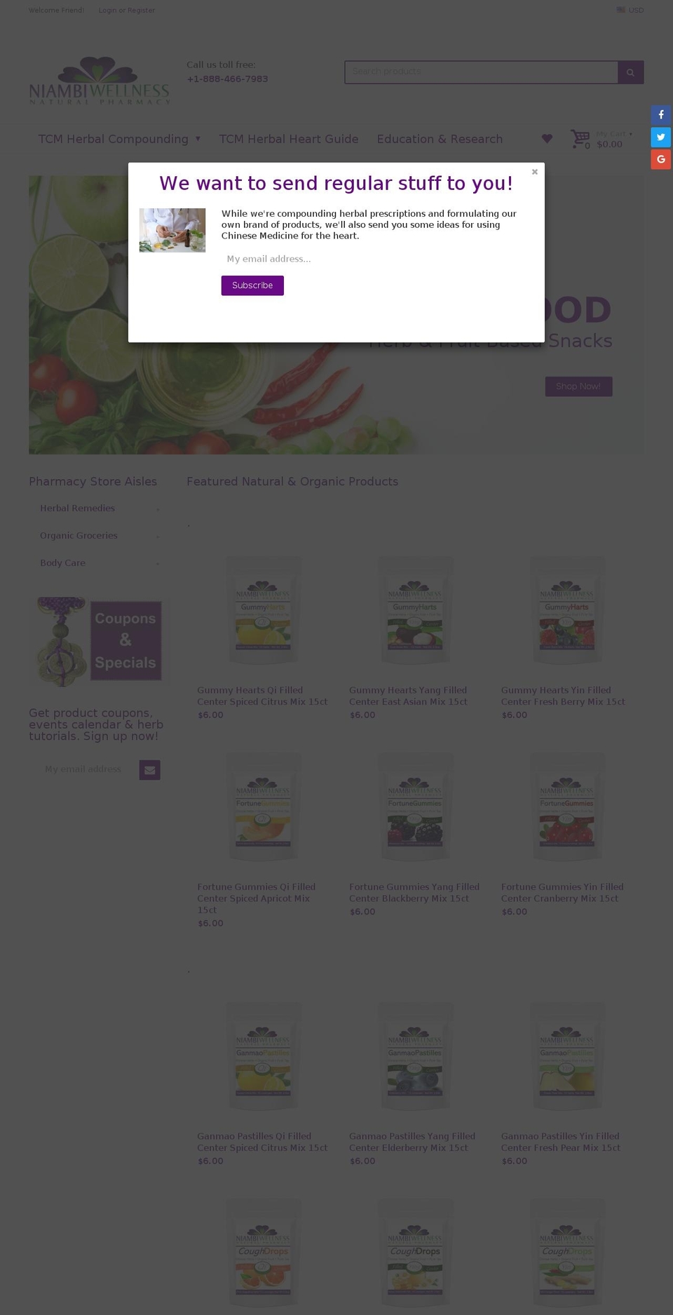 niambiwellnessnaturalpharmacy.com — Shopify storefront screenshot