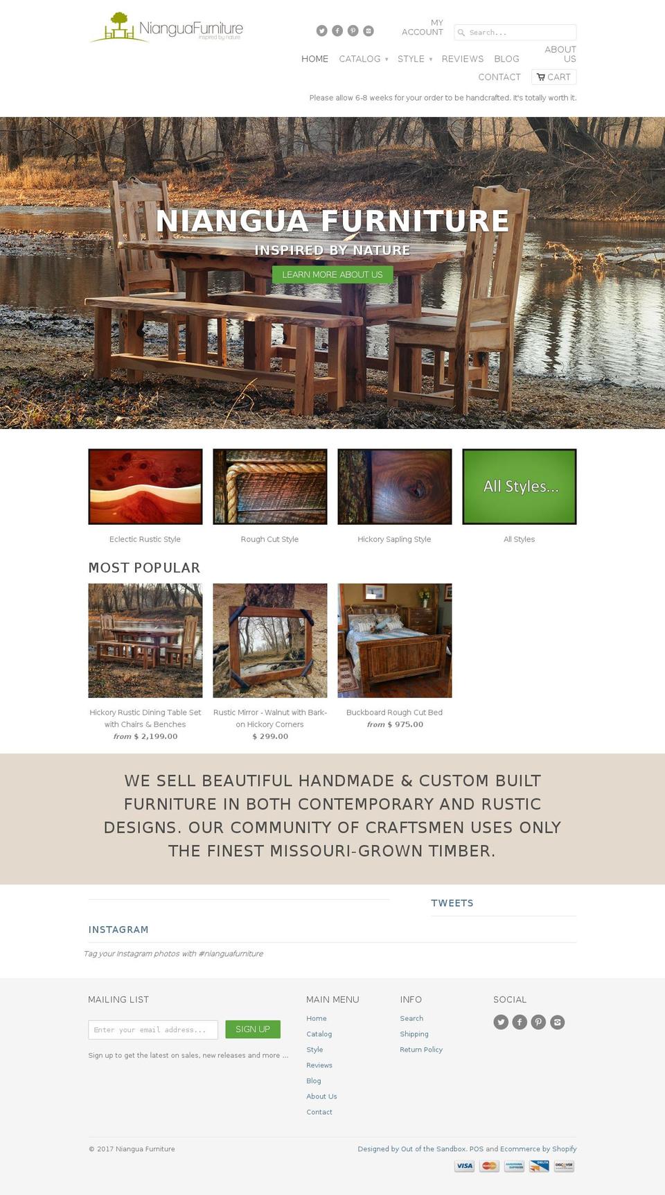 nianguafurniture.com shopify website screenshot