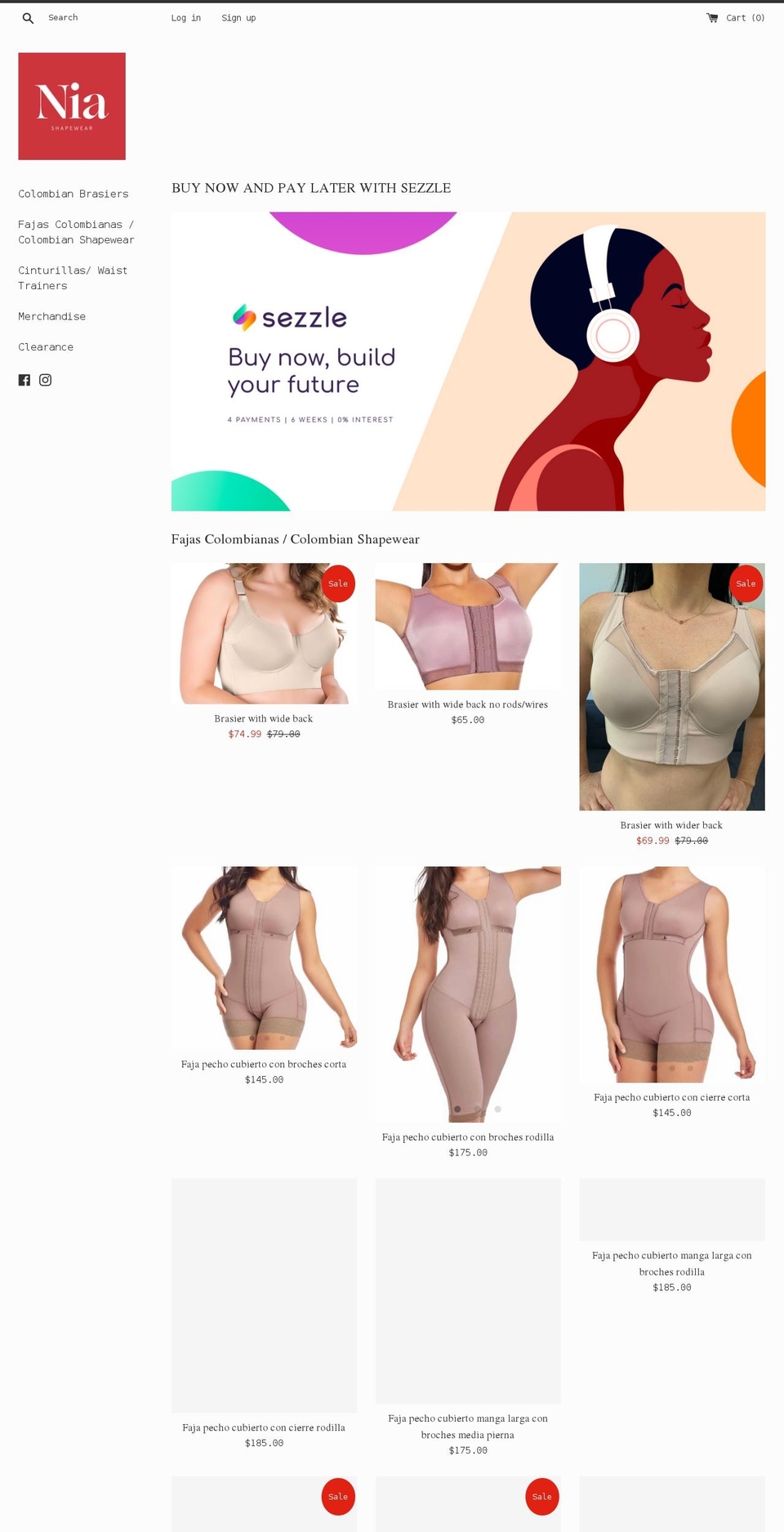 niashapewear.com shopify website screenshot