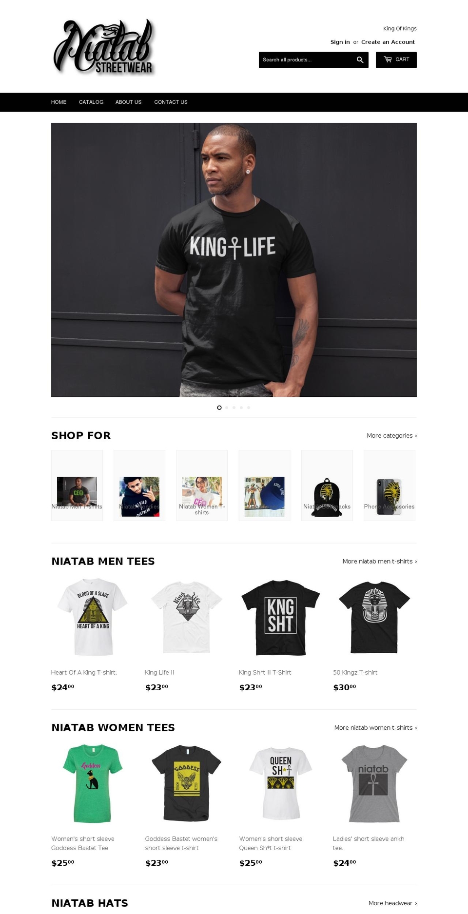 niatabstreetwear.com shopify website screenshot