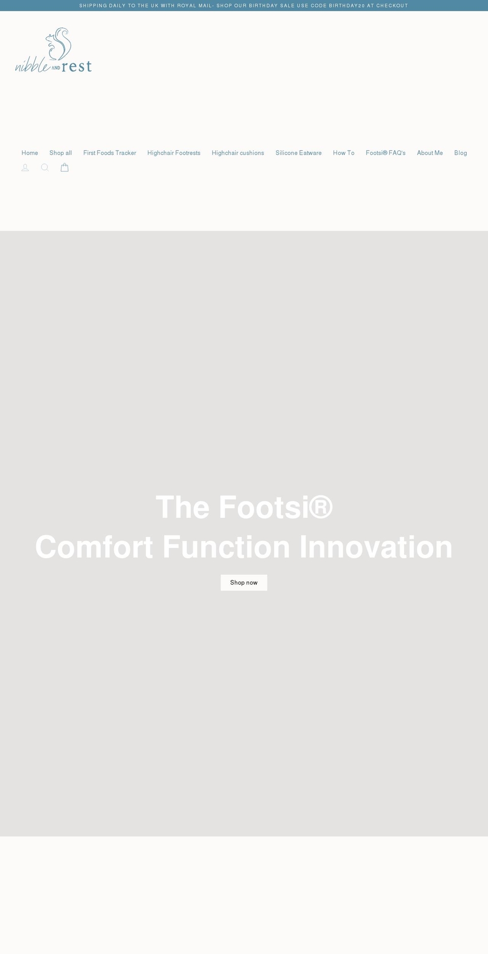 nibbleandrest.co.uk shopify website screenshot