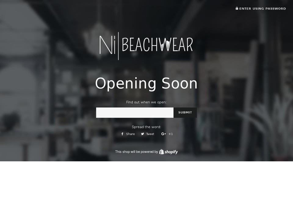 nibeachwear.com shopify website screenshot