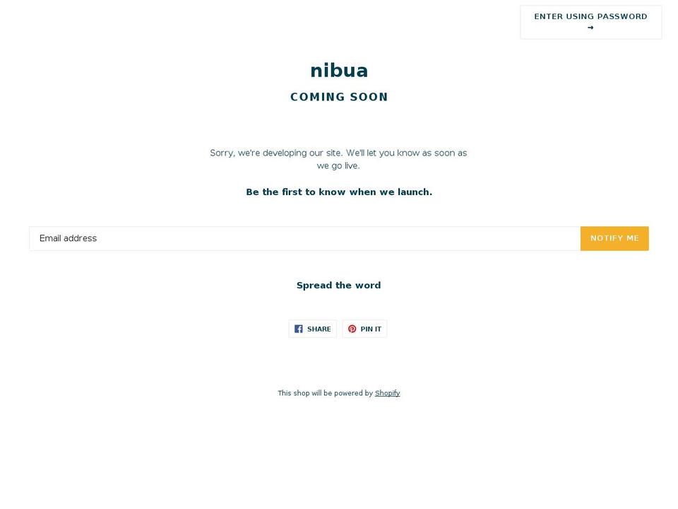nibua.com — Shopify storefront screenshot