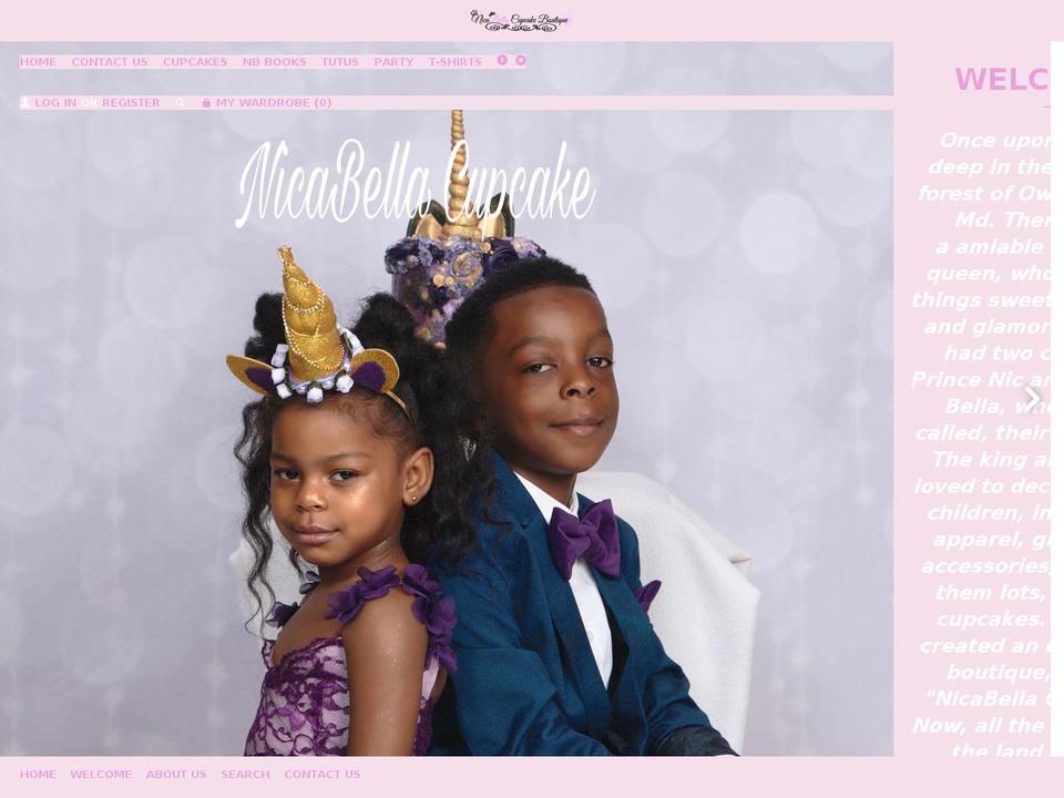 nicabellacupcake.com — Shopify storefront screenshot