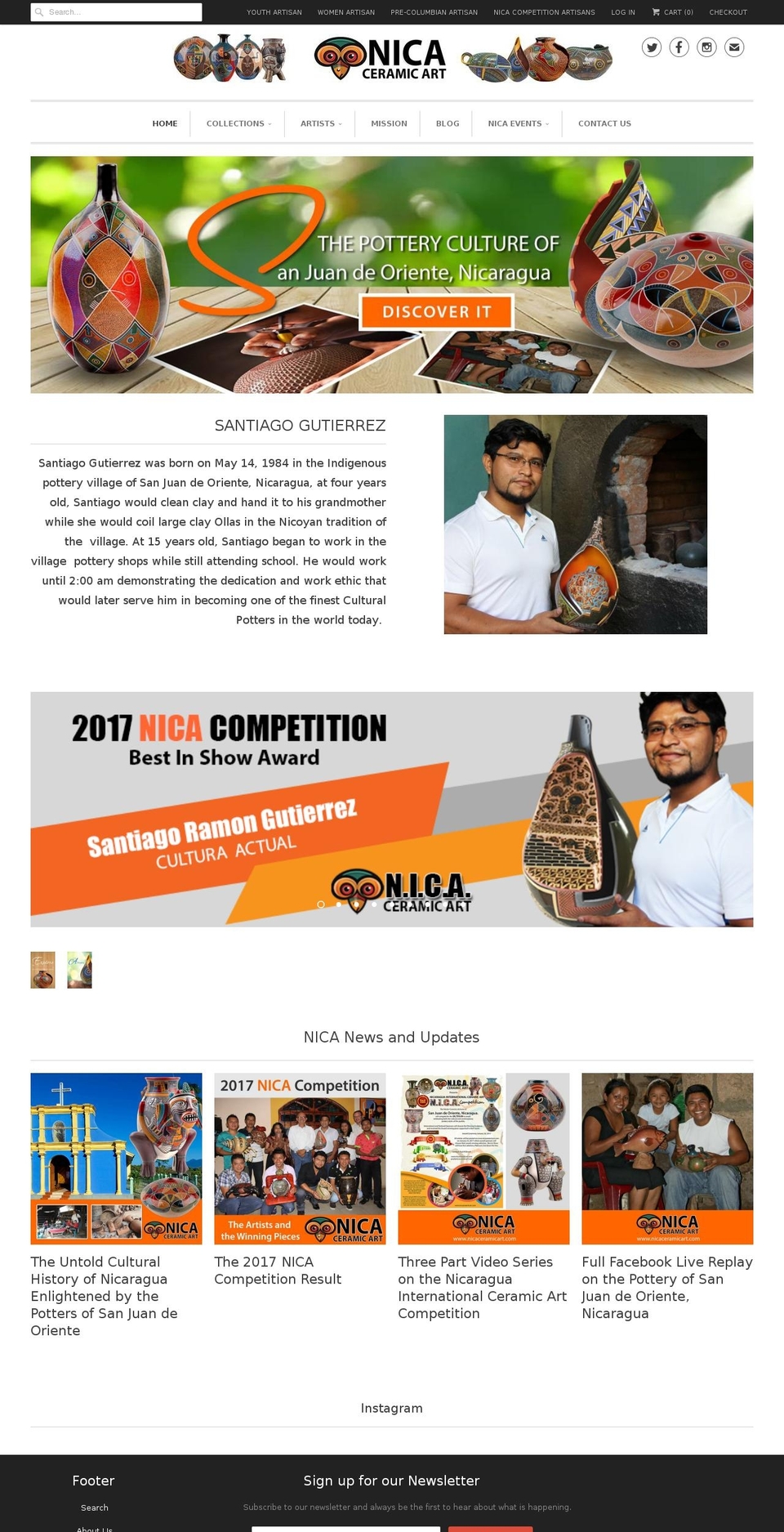 nicaceramicart.com shopify website screenshot