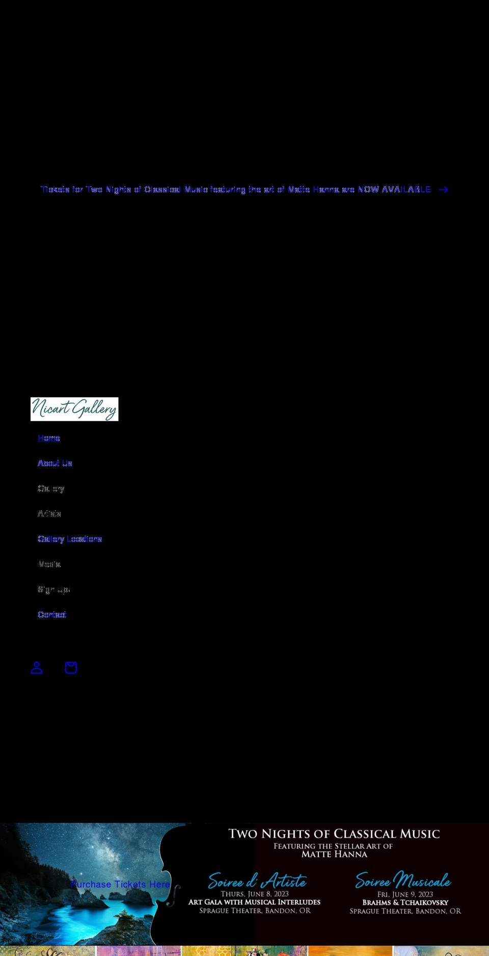 nicartgallery.com shopify website screenshot