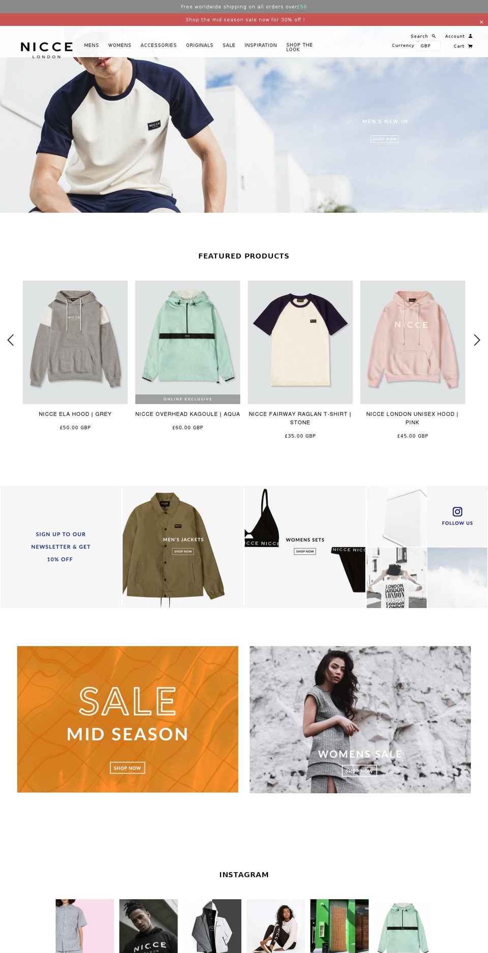 niccelondon.com shopify website screenshot