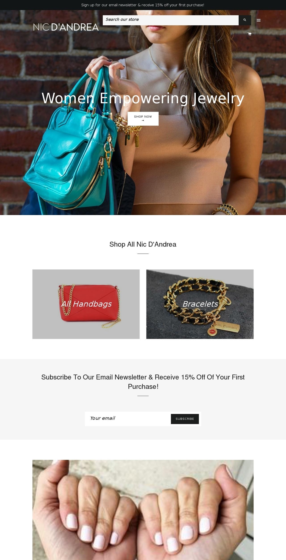 nicdandrea.com — Shopify storefront screenshot