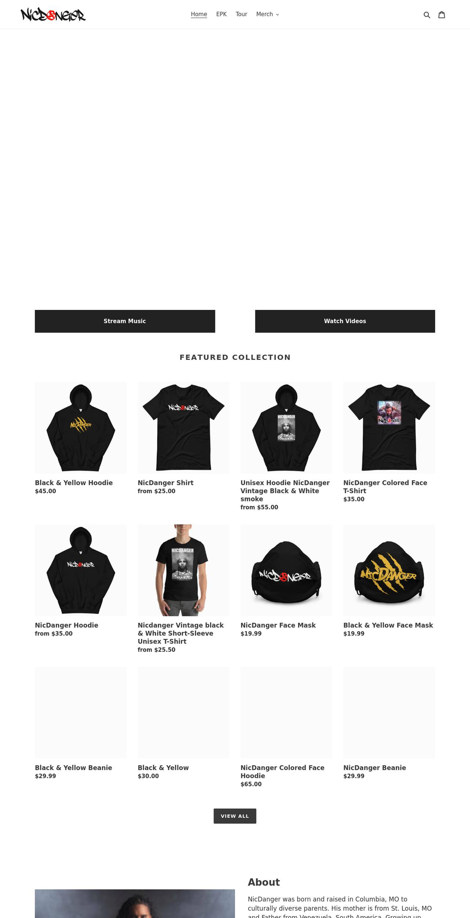 nicdanger.com shopify website screenshot