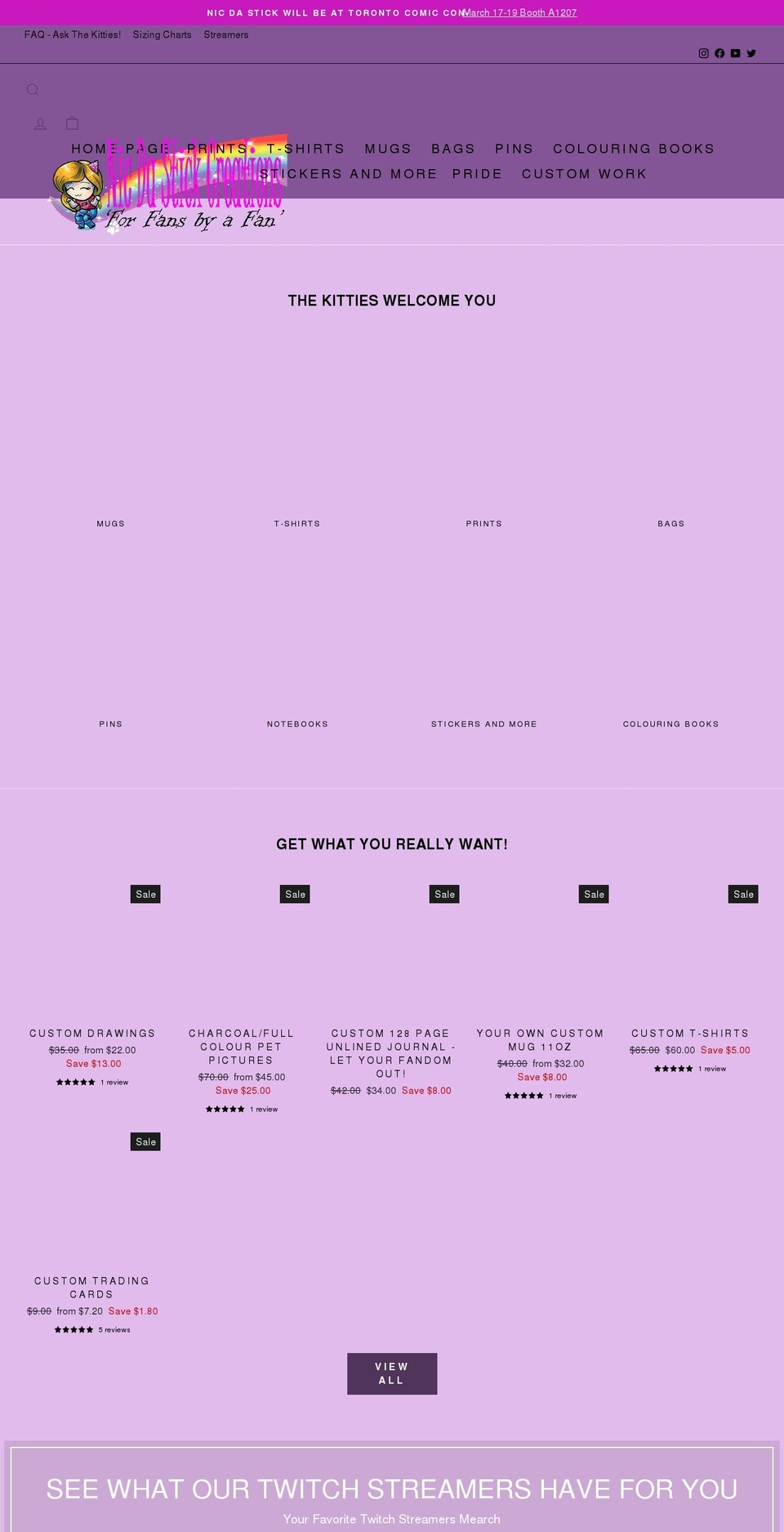nicdastick.com — Shopify storefront screenshot