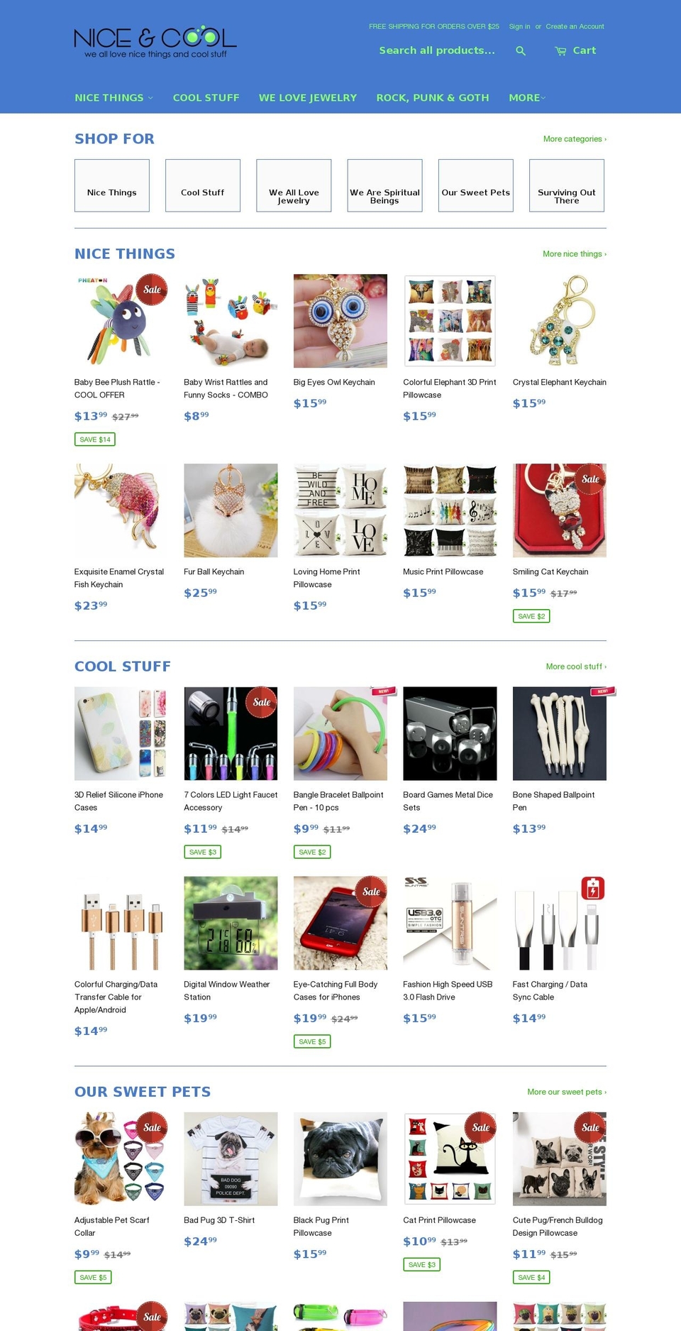 nice-and-cool.com shopify website screenshot