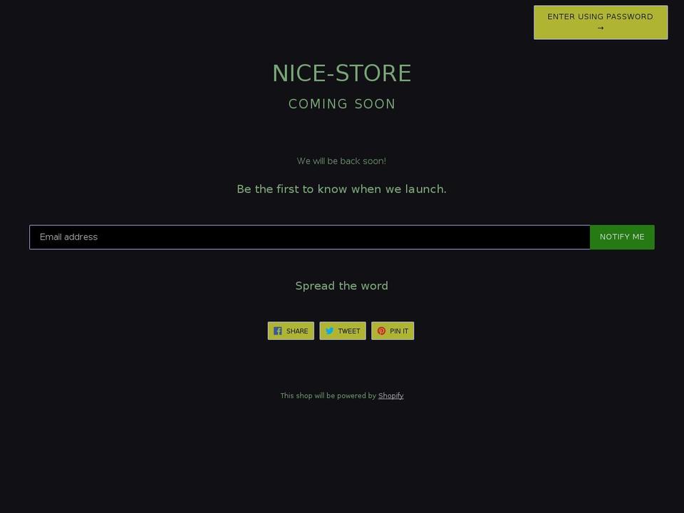 nice-store.com — Shopify storefront screenshot