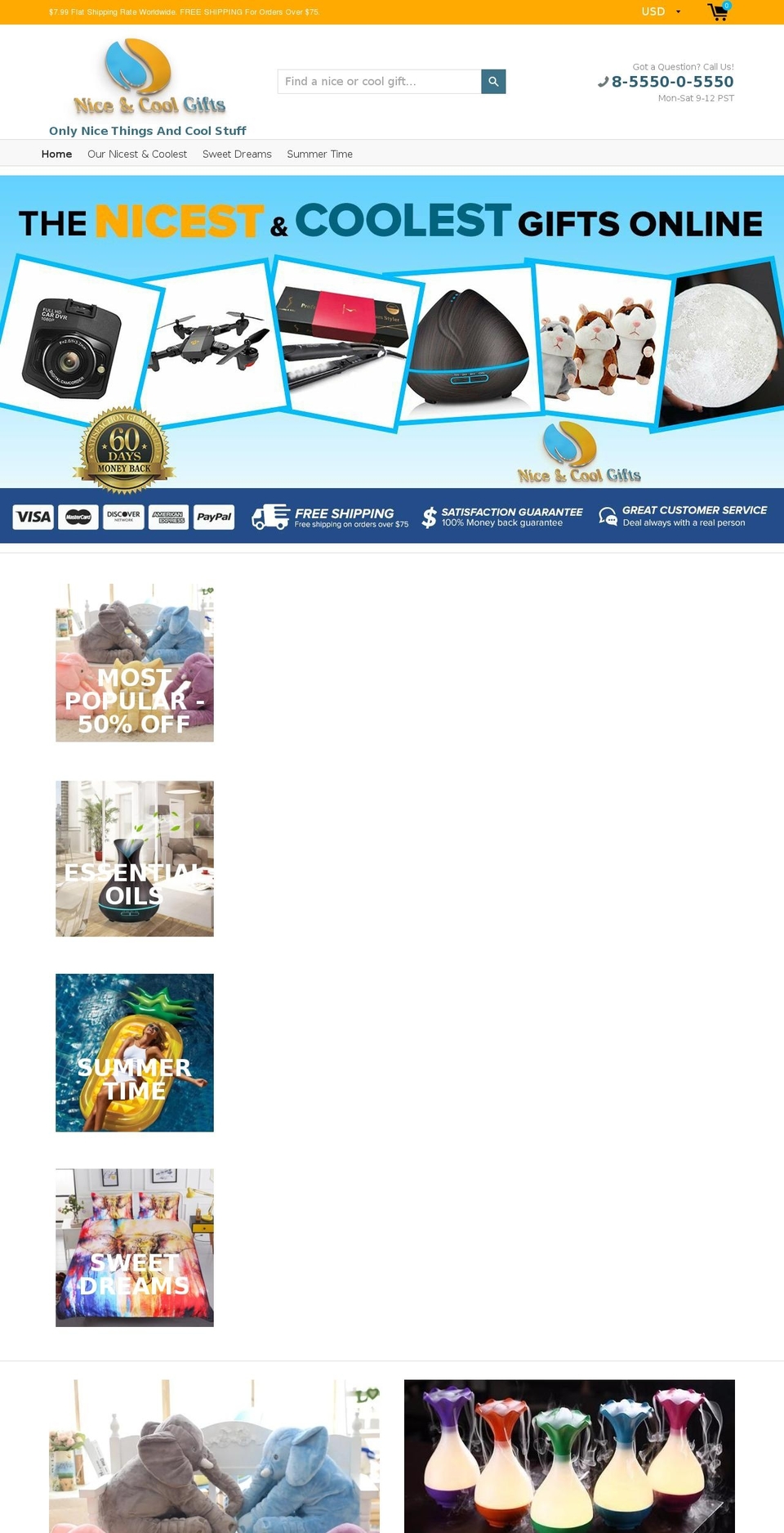 niceandcoolgifts.com — Shopify storefront screenshot