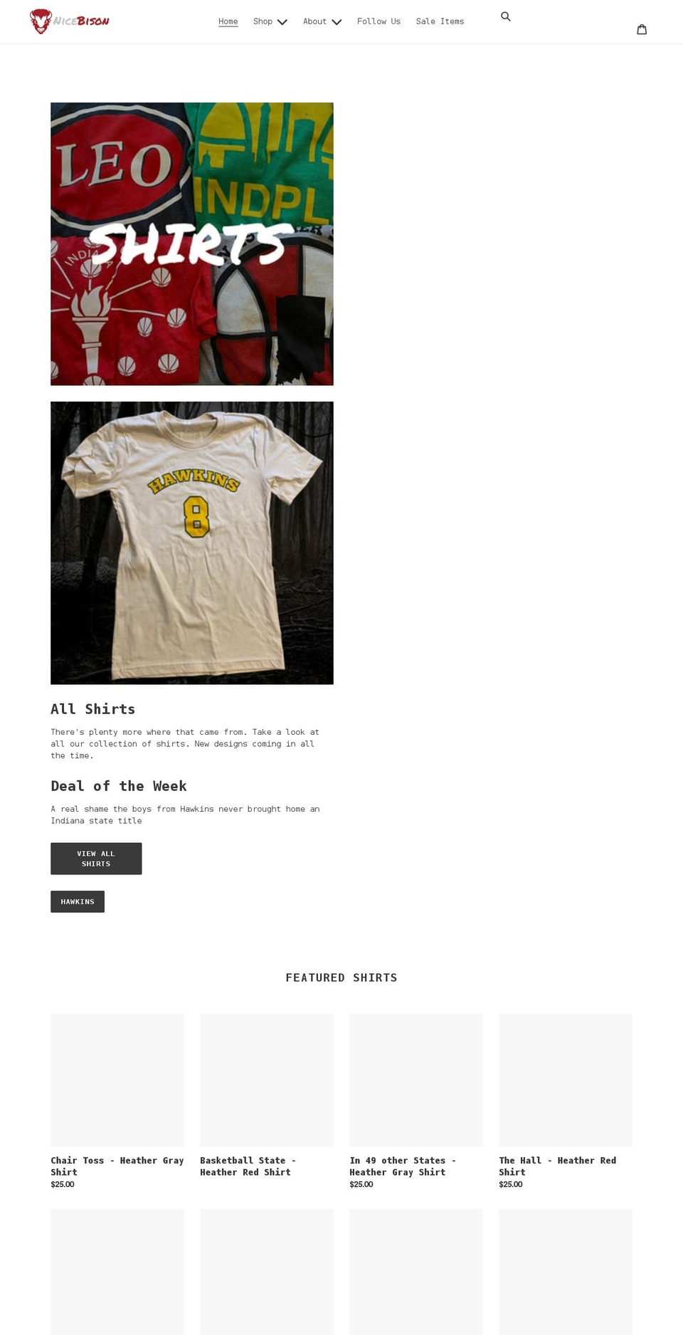 nicebison.com shopify website screenshot