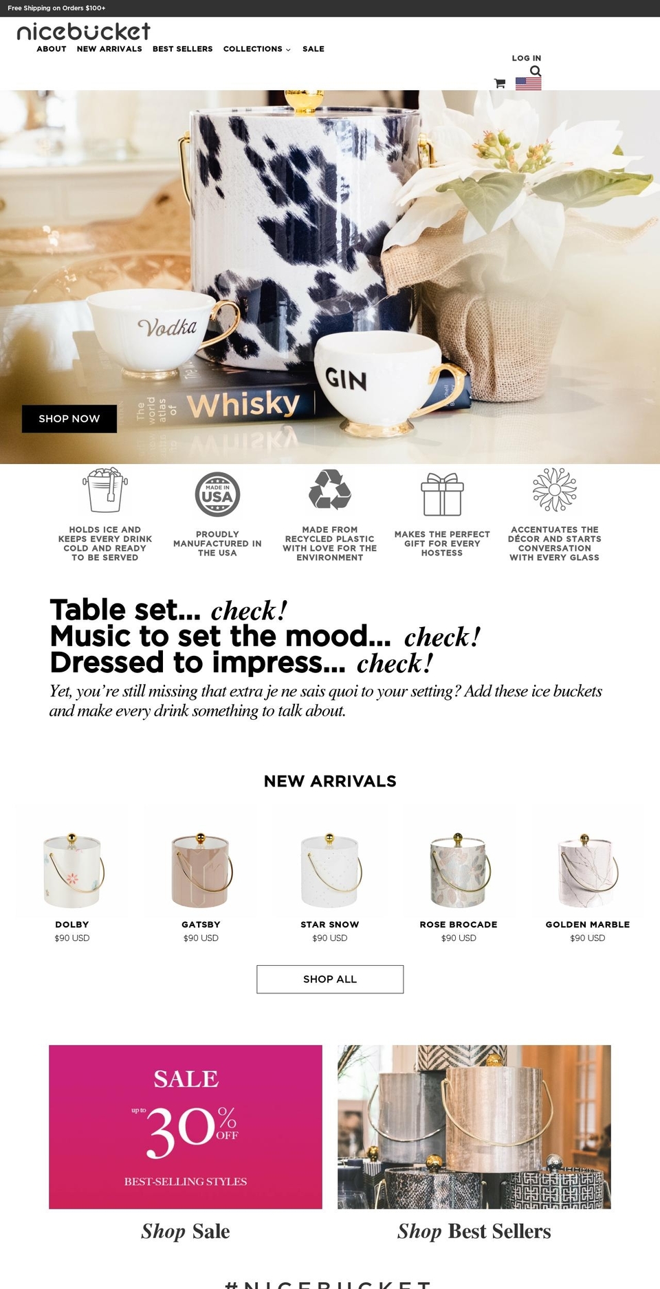 NiceBucket Shopify theme site example nicebuckets.com