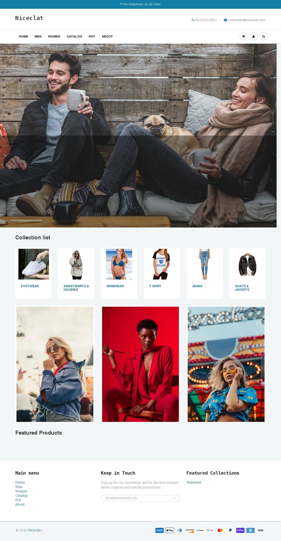 niceclat.com shopify website screenshot