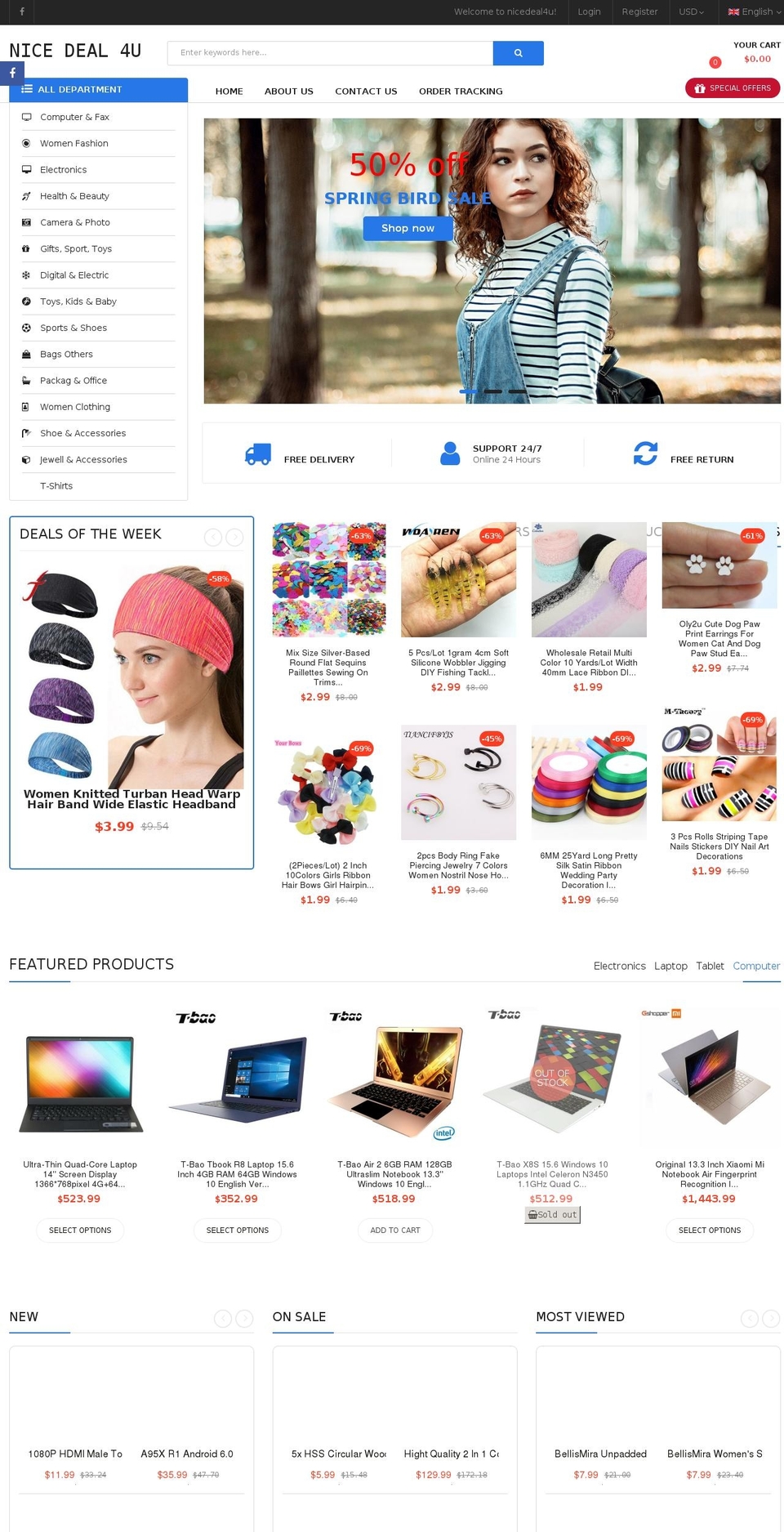 nicedeal4u.com — Shopify storefront screenshot