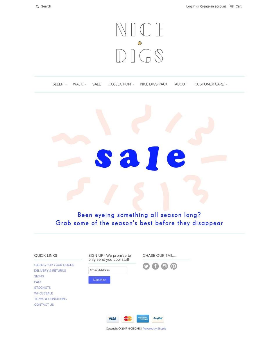 nicedigs.com.au shopify website screenshot