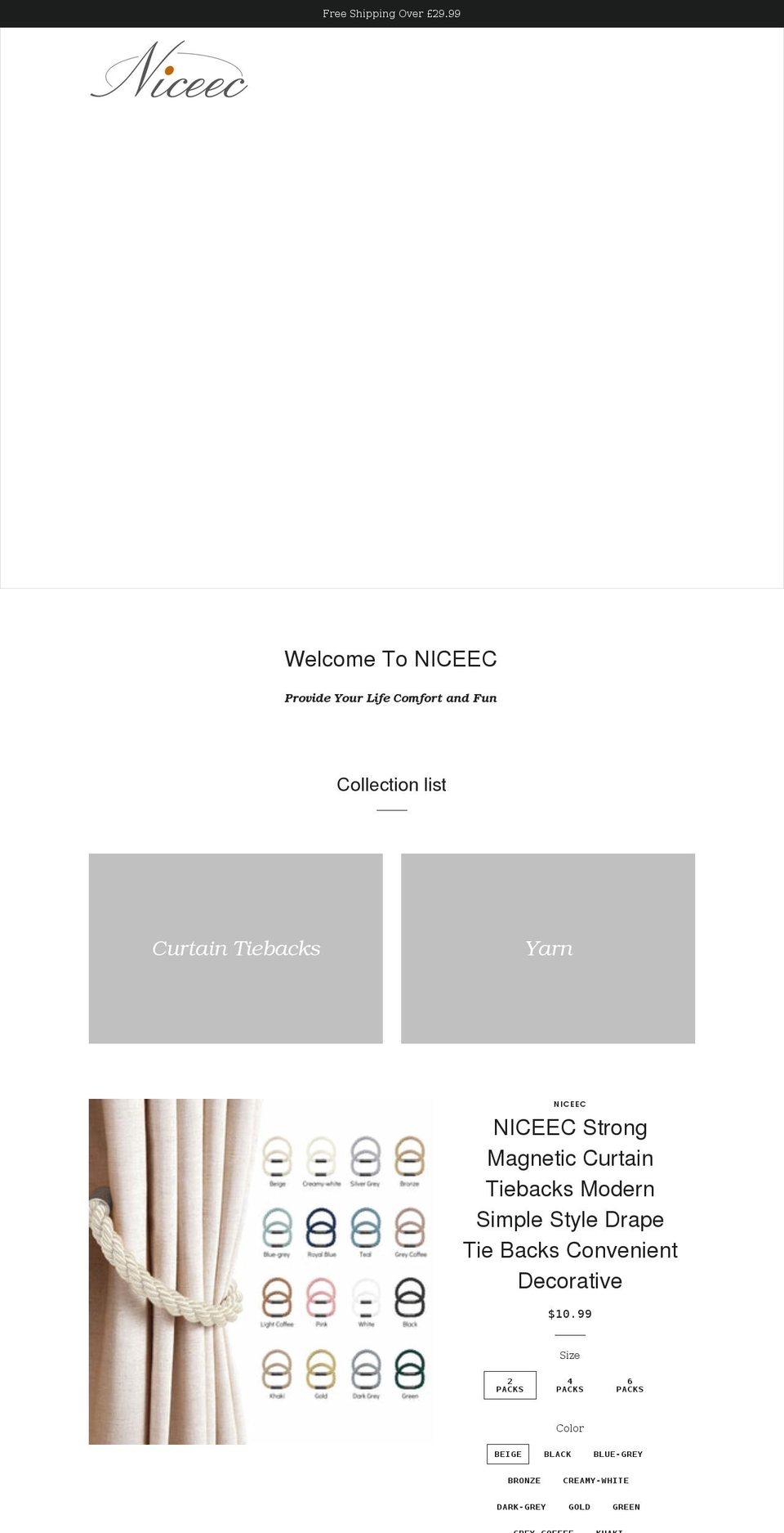 niceec.myshopify.com shopify website screenshot