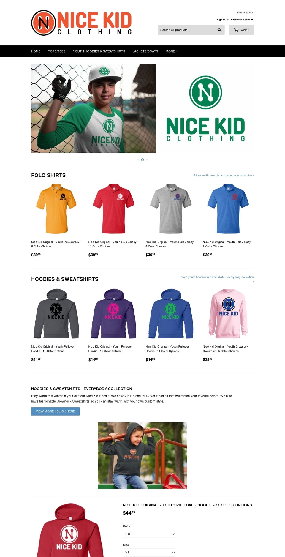 nicekidclothing.com — Shopify storefront screenshot