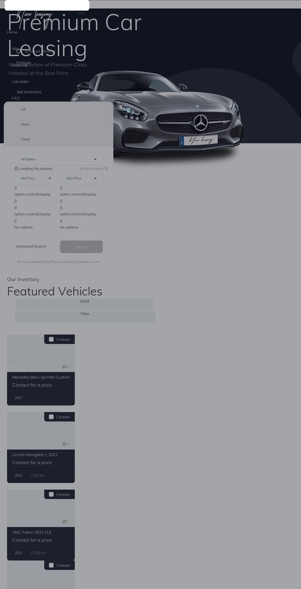 niceleasing.ca shopify website screenshot