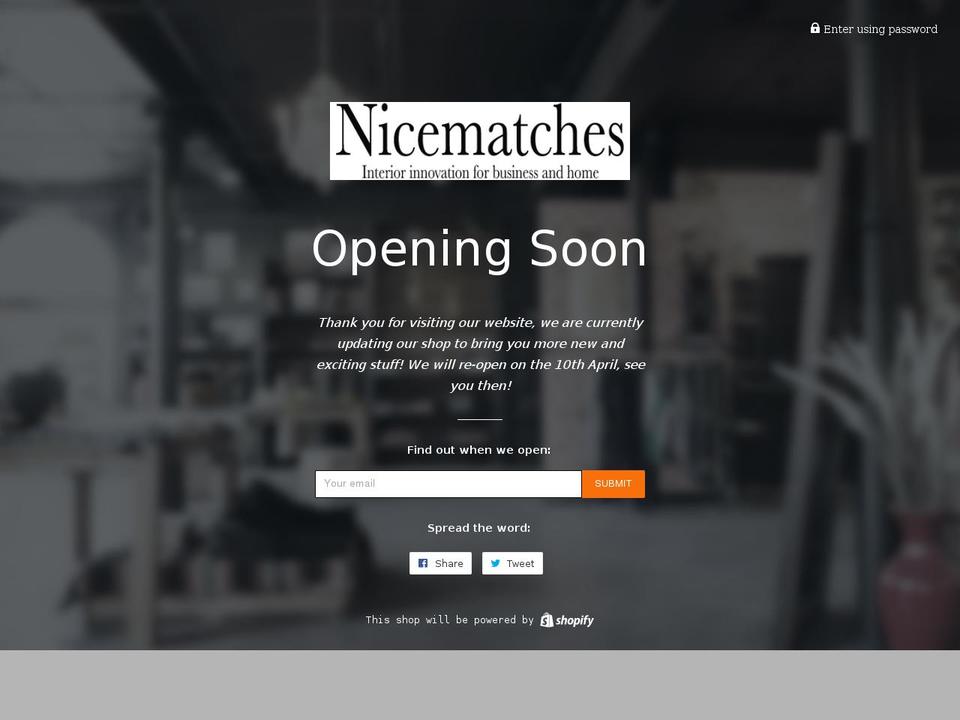 nicematches.com shopify website screenshot