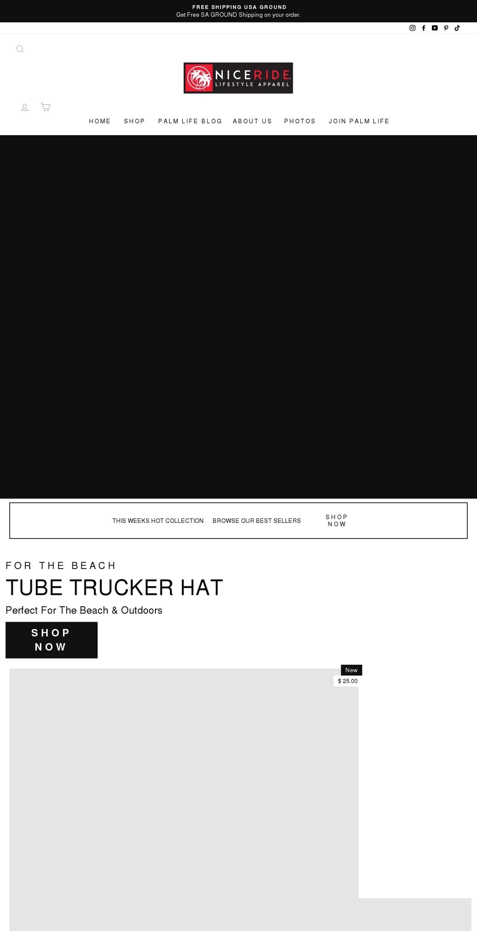 niceridelife.com — Shopify storefront screenshot