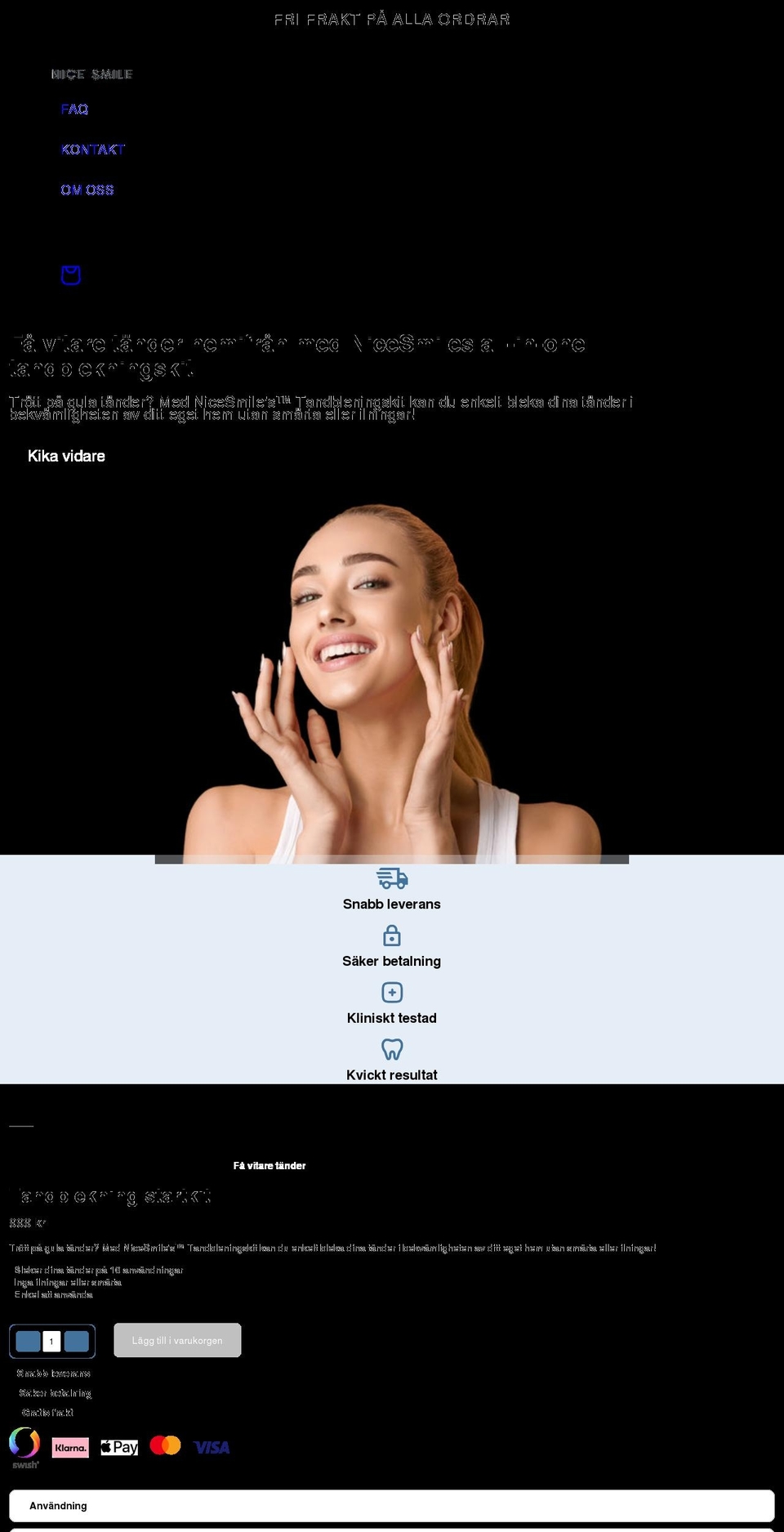 nicesmile.se shopify website screenshot