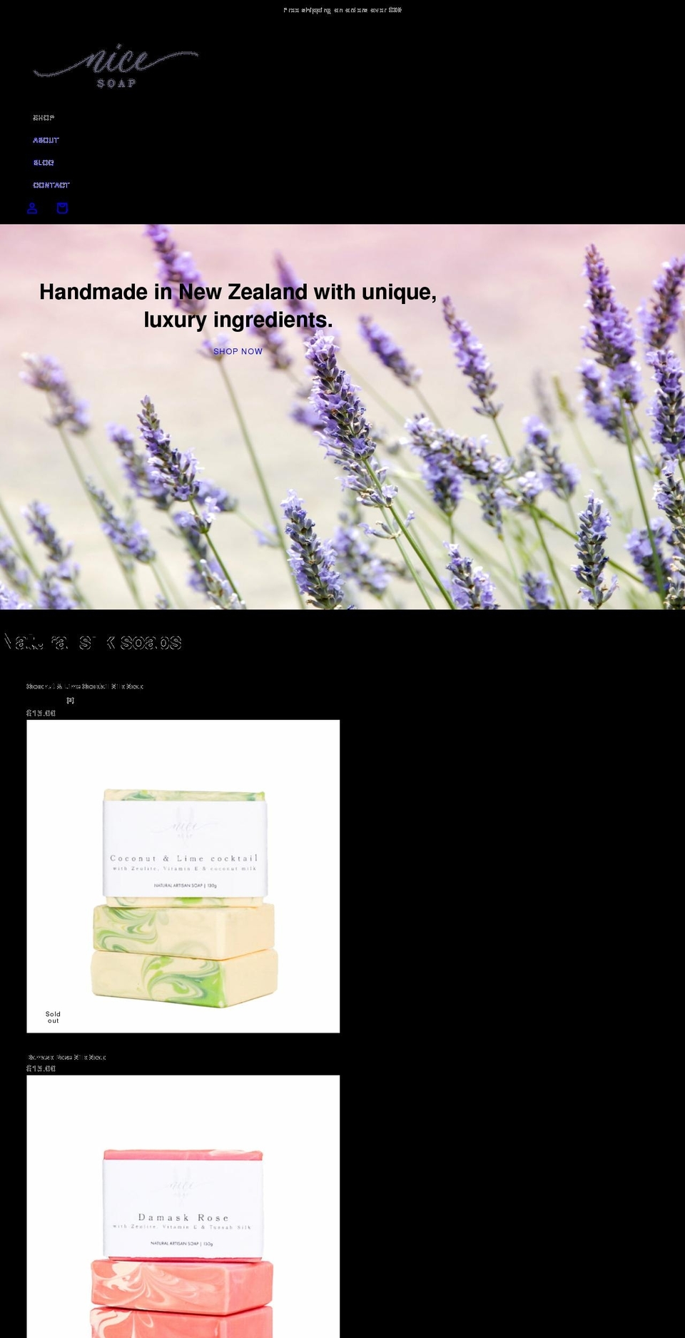 nicesoap.co.nz shopify website screenshot