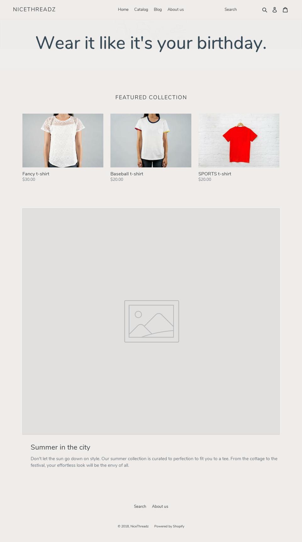 nicethreadz.com — Shopify storefront screenshot