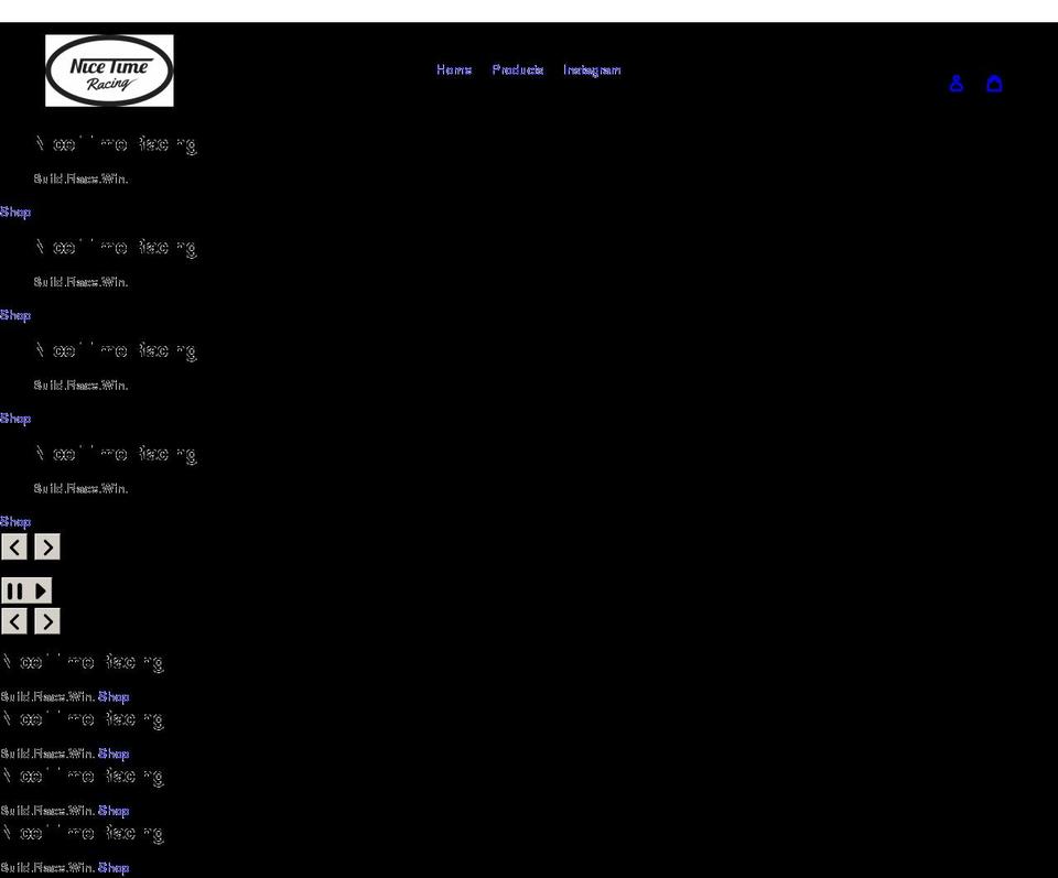 nicetimeracing.com shopify website screenshot