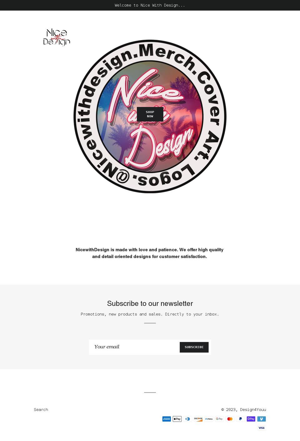 nicewithdesign.com shopify website screenshot