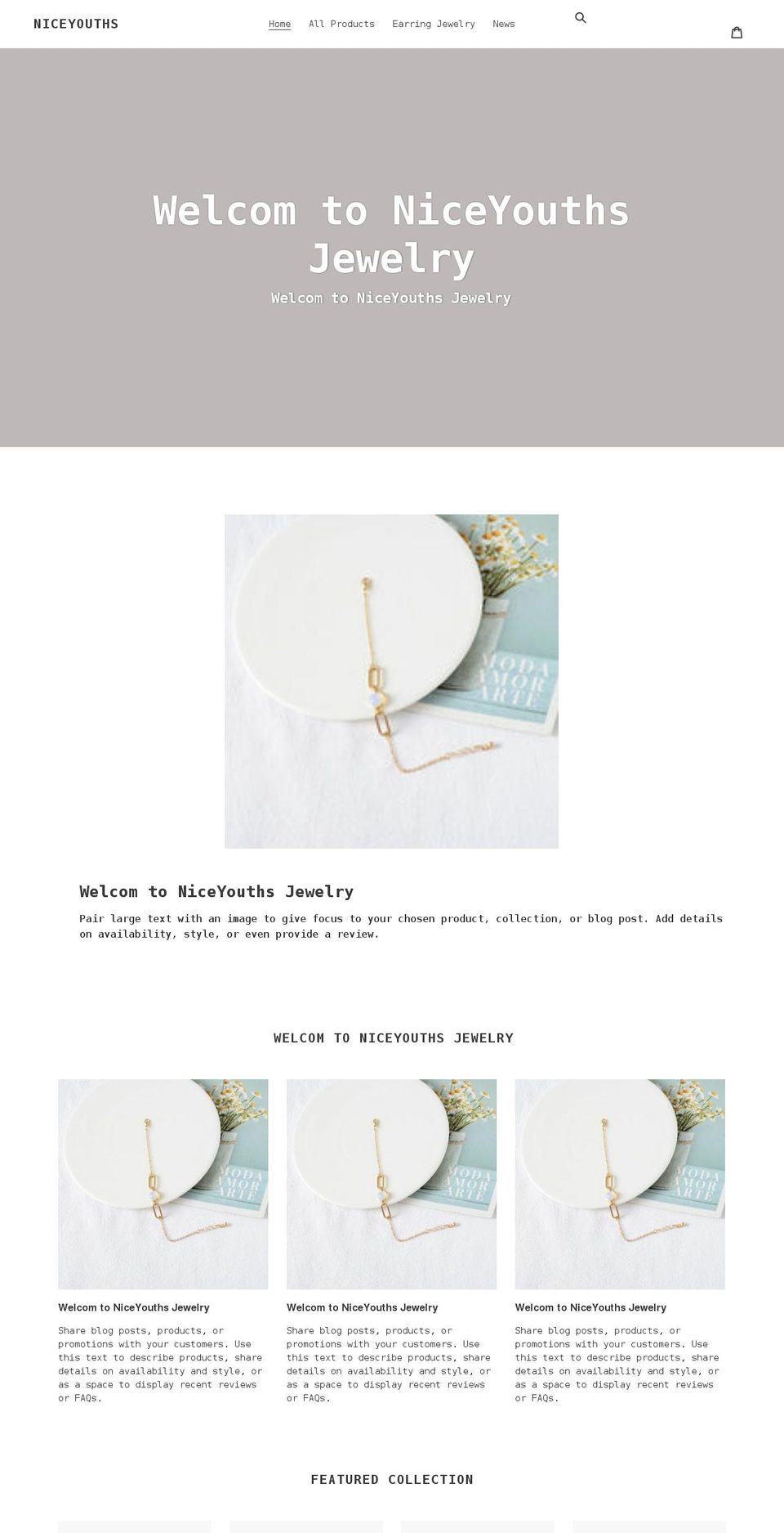 niceyouths.com shopify website screenshot