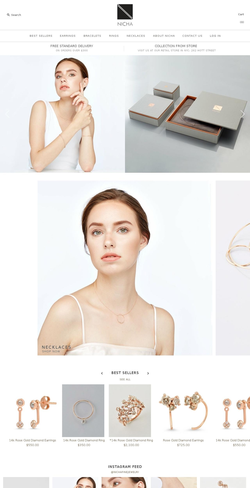 nichajewelry.com shopify website screenshot
