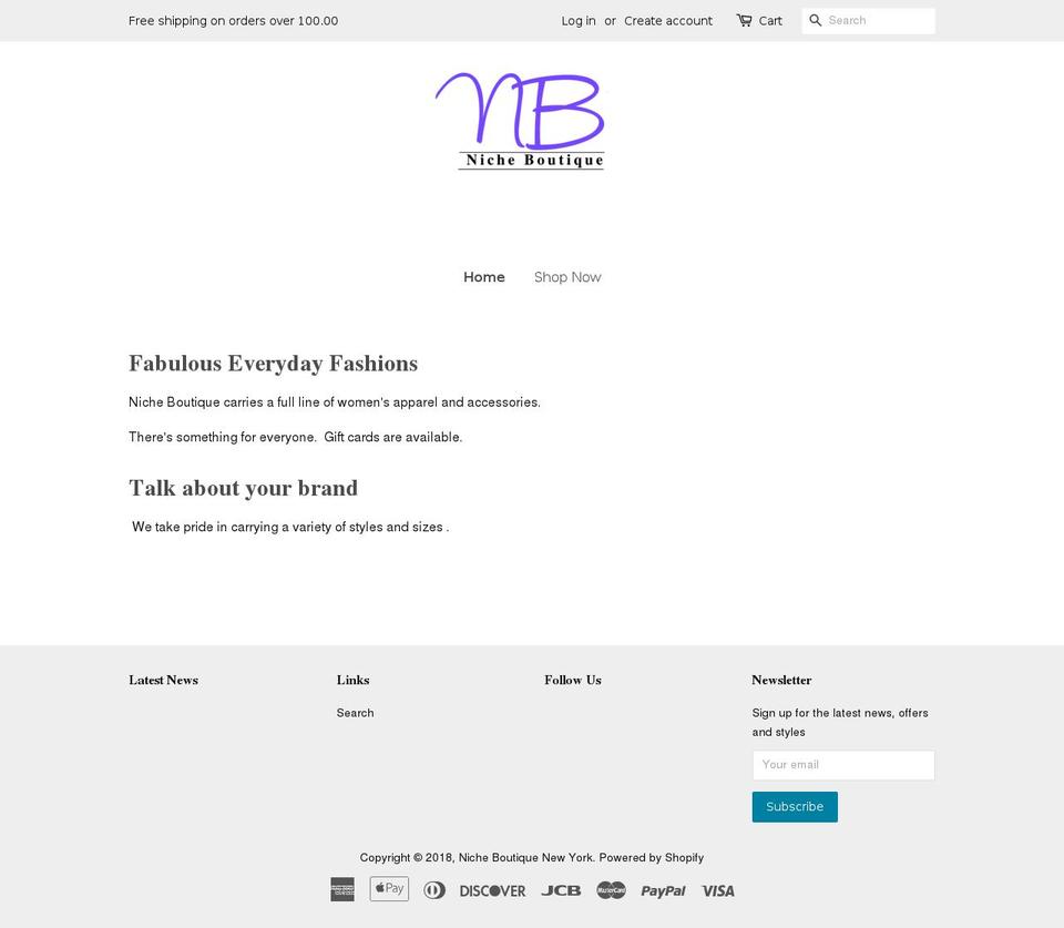 nicheboutique.net shopify website screenshot
