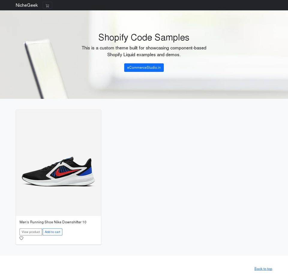 nichegeek.myshopify.com shopify website screenshot