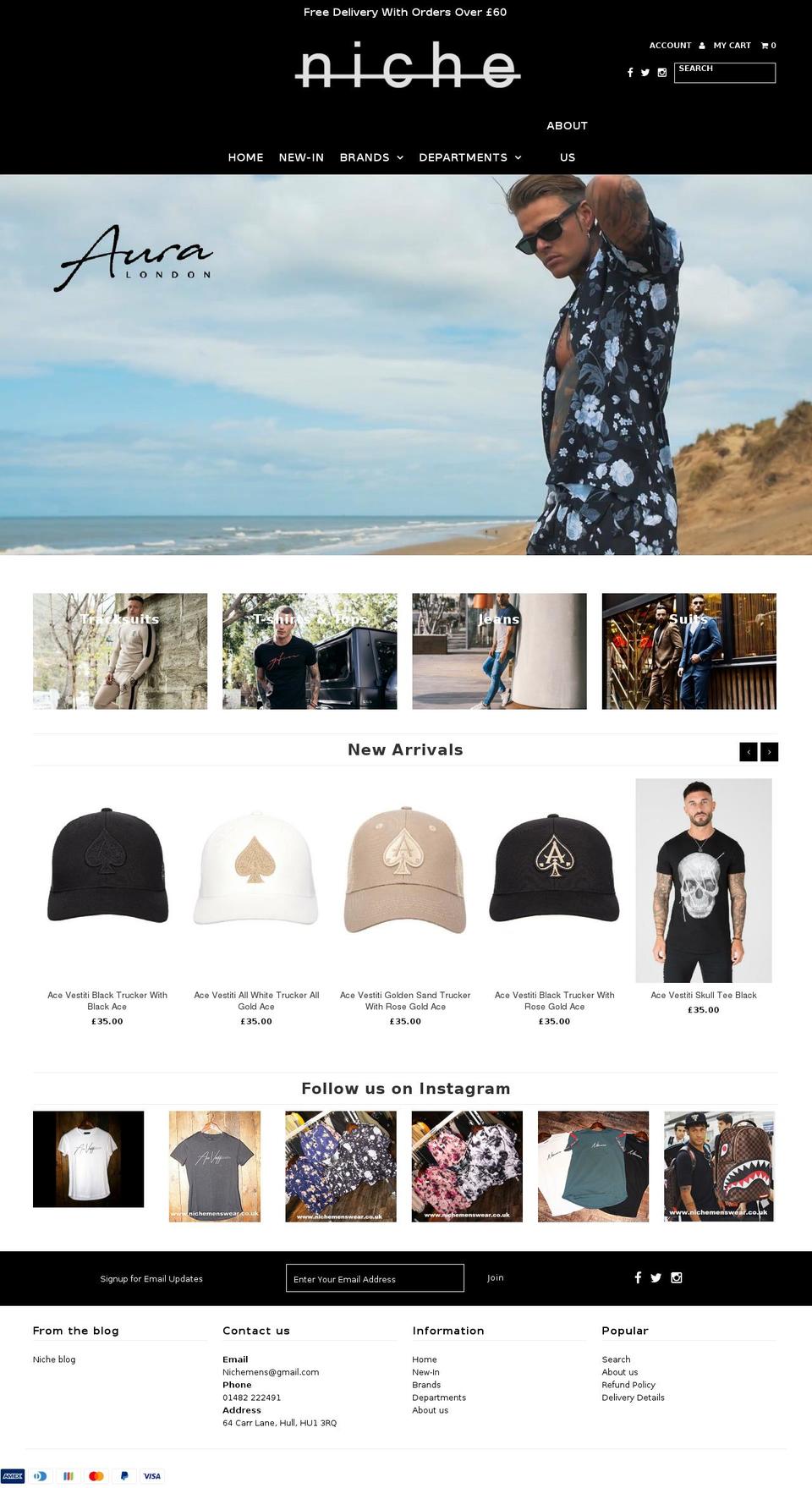 nichemenswear.co.uk shopify website screenshot