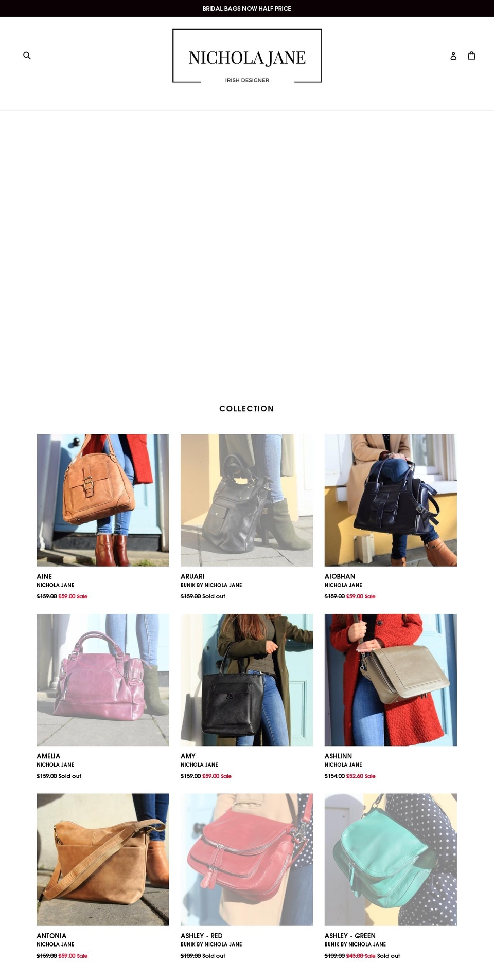 nicholajanedesign.com shopify website screenshot