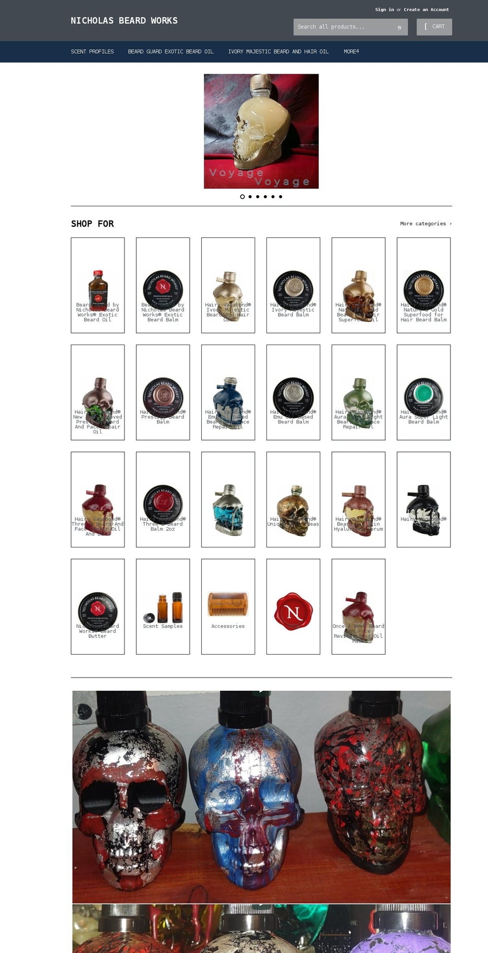 nicholasbeardworks.com shopify website screenshot