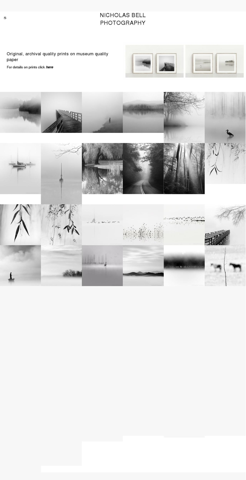 nicholasbellphotography.com shopify website screenshot