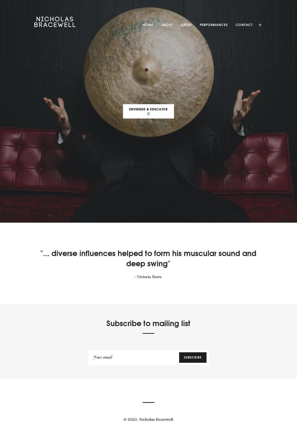 nicholasbracewell.com shopify website screenshot