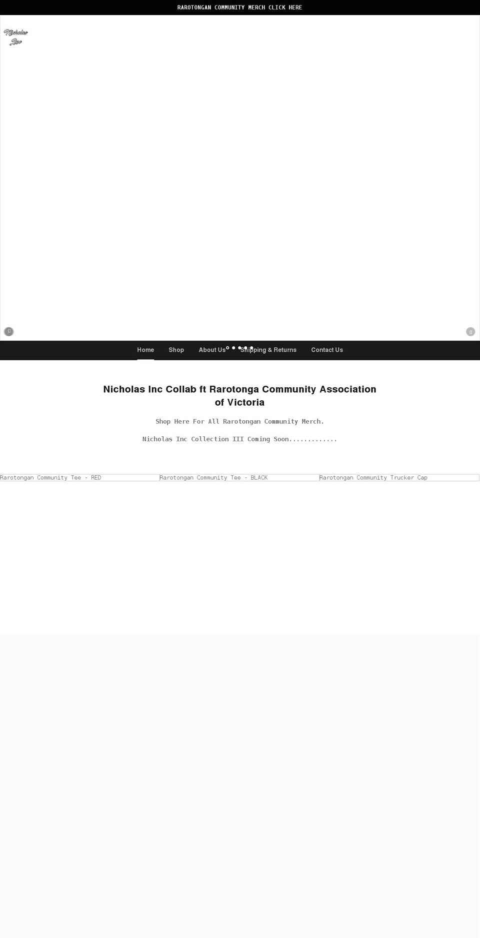 nicholasinc.shop shopify website screenshot