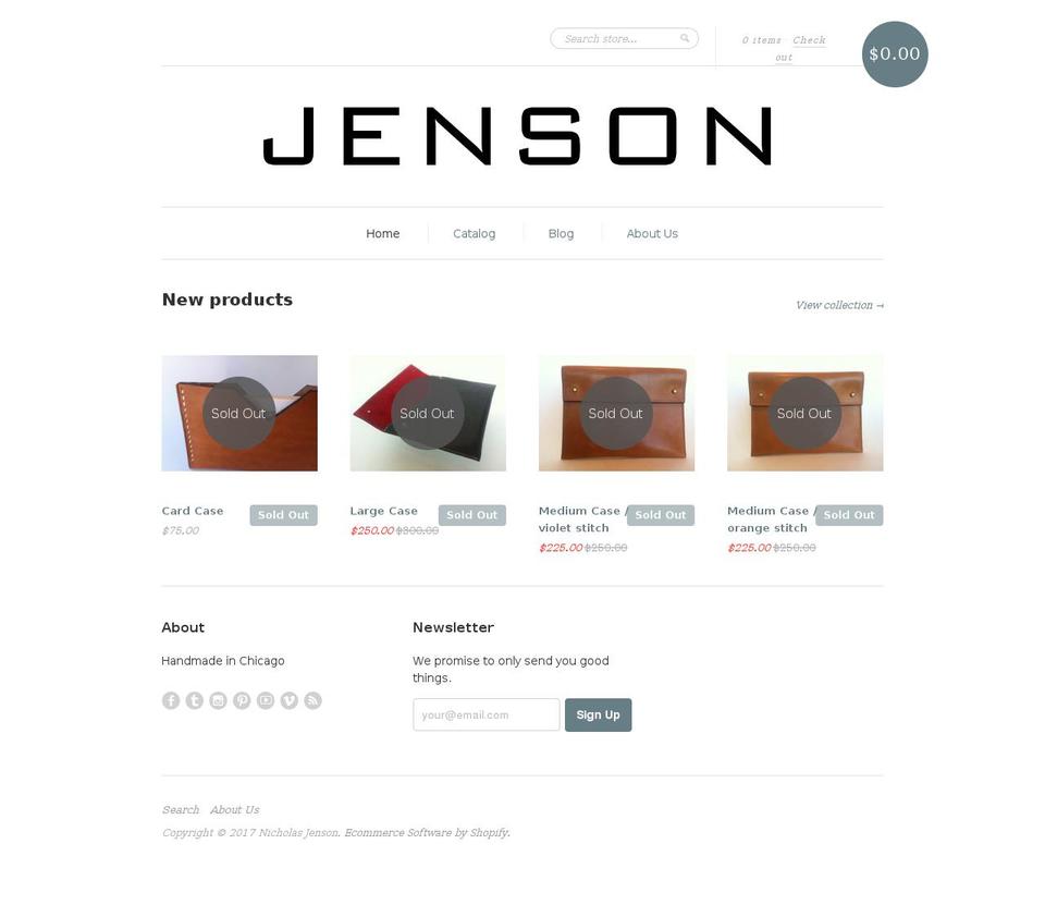 nicholasjenson.com shopify website screenshot
