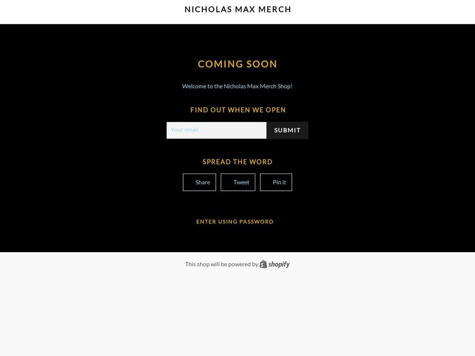 nicholasmax.shop shopify website screenshot