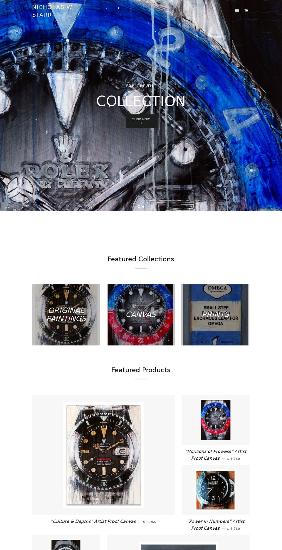 nicholaswstarr.com shopify website screenshot
