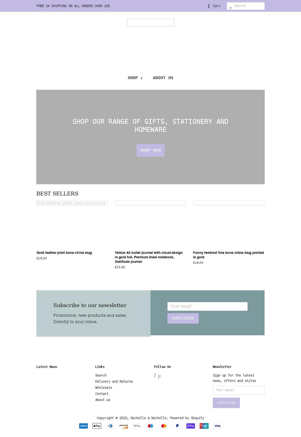 nicholls-nicholls.co.uk shopify website screenshot