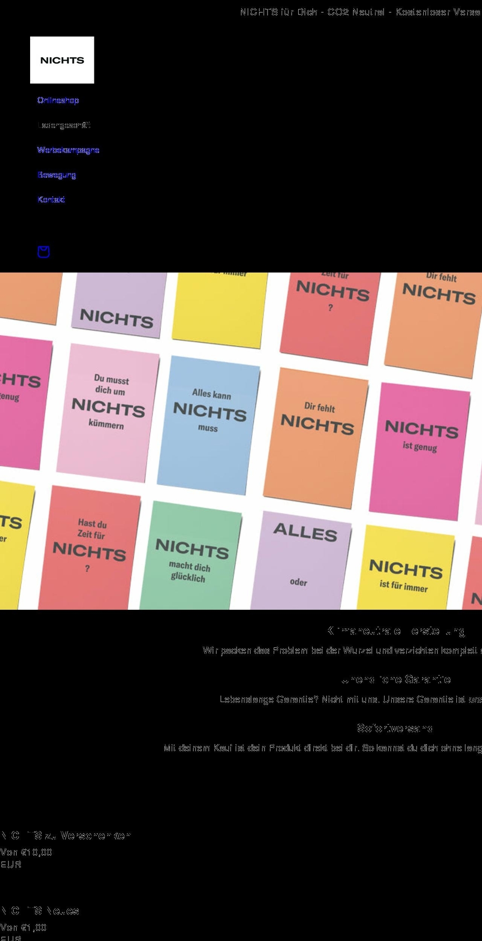 nichtskaufen.de shopify website screenshot