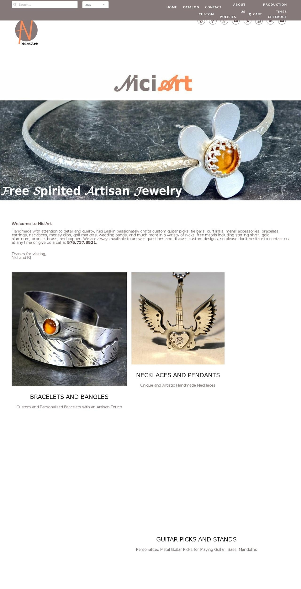 niciart.com shopify website screenshot