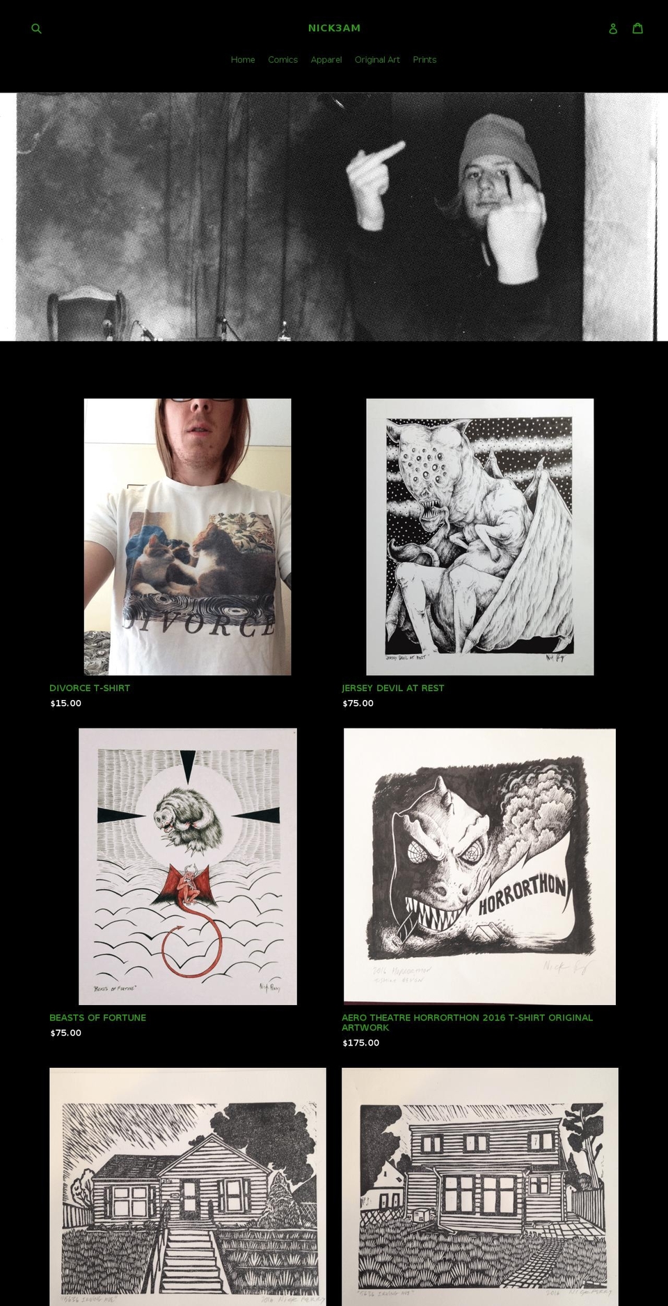nick3am.com shopify website screenshot